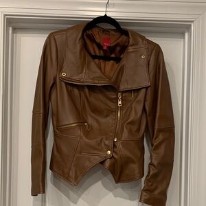 G.I.L.I. Women's Tobacco brown 100 percent  Leather Moto  Jacket size 8 BWOT